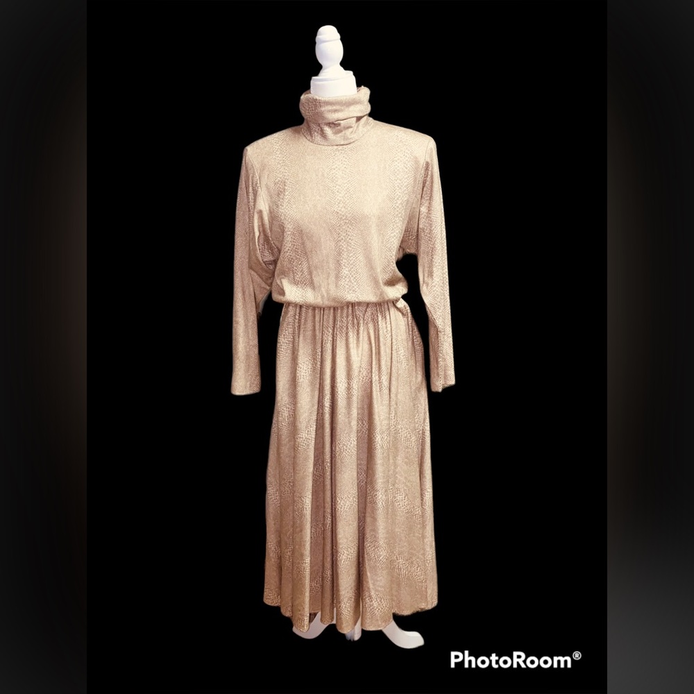 1980s neutral sweater dress